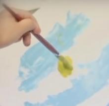 Itinerario Recorrido en Celeste y Blanco Pintando con témpera una bandera argentina